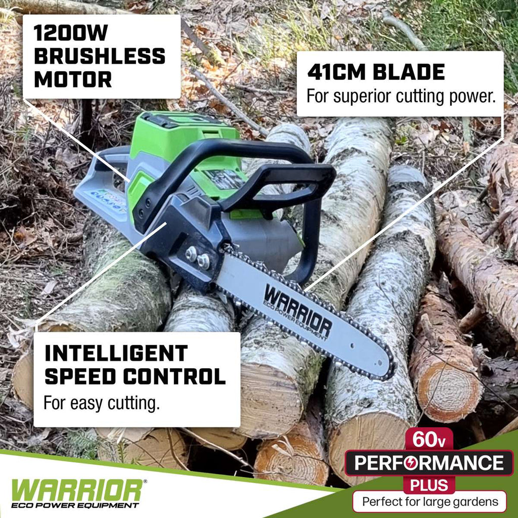 60v Cordless 41cm Chainsaw Warrior Eco Power Equipment